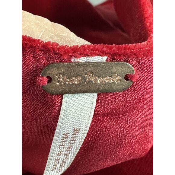 Free People Dress Dark Red Velvet Hi/Low Sz XS Sleeveless Special Occasion - Picture 11 of 13